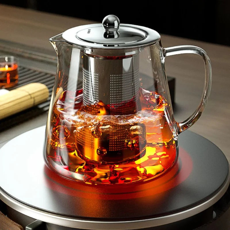 Glass Tea Kettle Precision Infuser Glass With Whistle