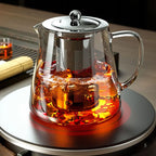 Glass Tea Kettle Precision Infuser Glass With Whistle