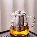 Glass Tea Kettle Precision Infuser Glass With Whistle