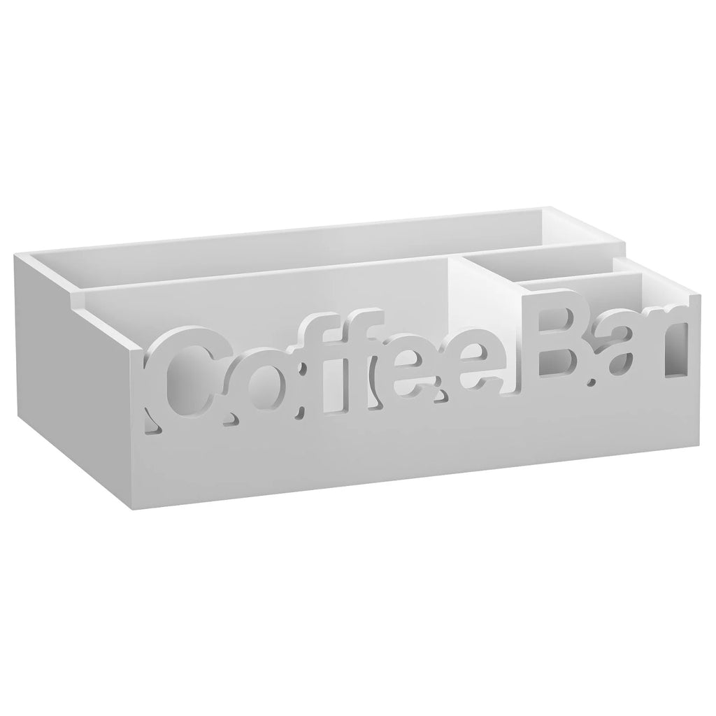 Coffee Bar Organizer,  5 Compartments Coffee, & Condiments Premium Storage Organizer