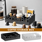 Coffee Bar Organizer,  5 Compartments Coffee, & Condiments Premium Storage Organizer
