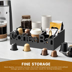 Coffee Bar Organizer,  5 Compartments Coffee, & Condiments Premium Storage Organizer