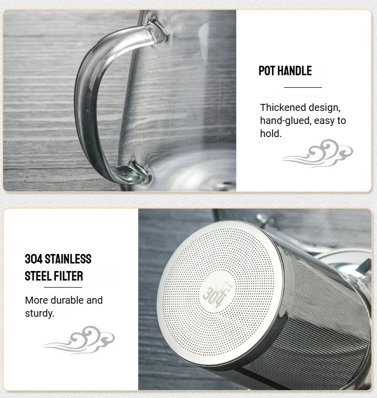 Glass Tea Kettle Precision Infuser Glass With Whistle